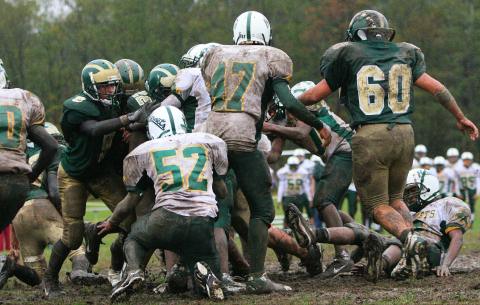 Pushing over the goal line